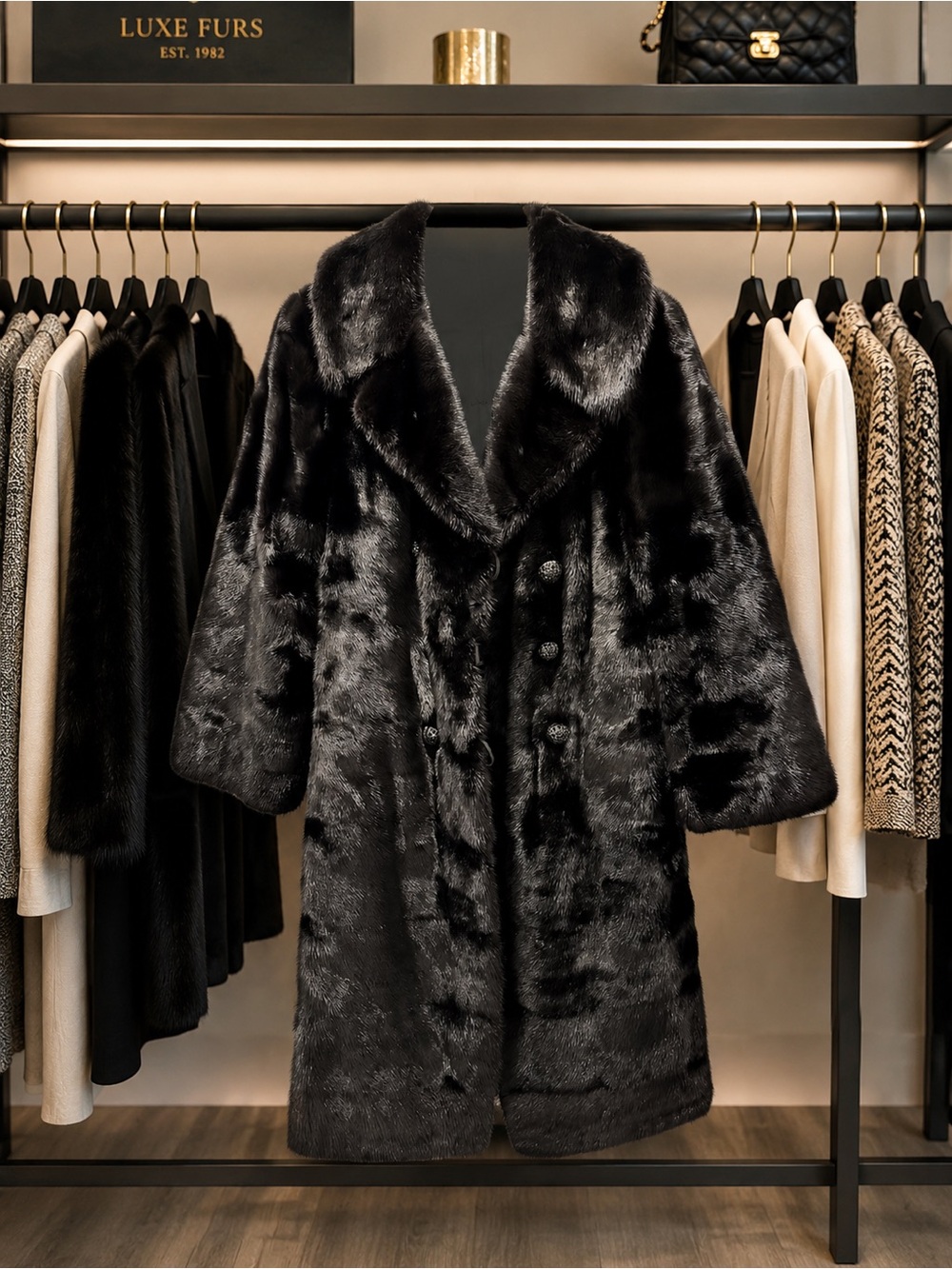 Women’s Black Mink Fur Coat